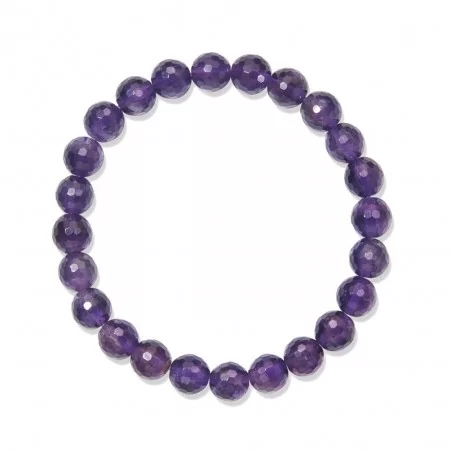 Armband facettierte Kugeln 8mm Amethyst