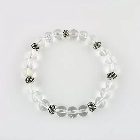 Armband Bergkristall 8mm Kugeln und Beads