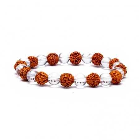 Armband Rudraksha - Bergkristall