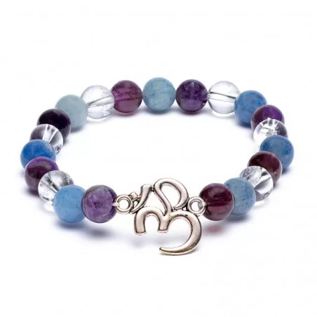 Armband Amethyst - Aventurin - Bergkristall mit Om