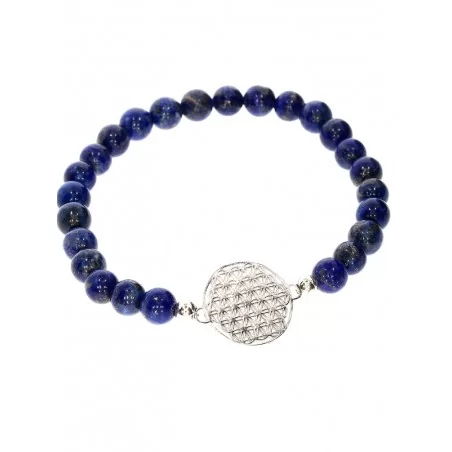 Symbol-Armband LapisLazuli Silber - Lebensblume