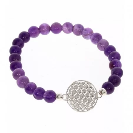 Symbol-Armband Amethyst Silber - Lebensblume