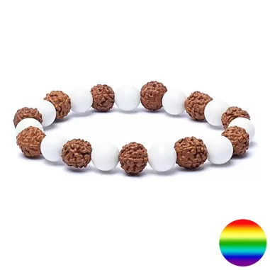 Armband 8mm Kugeln - Rudraksha - Muschel