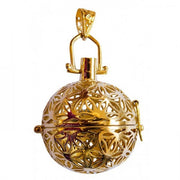 Anhänger Kugel befüllbar - Blume des Lebens  | Messing