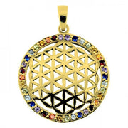 Anhänger Messing BdL 32 farbige Zirkonen