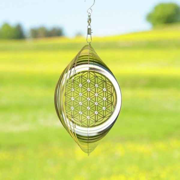 Mobile - Blume des Lebens Kristall | aus Edelstahl und Kristallen