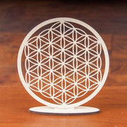 Blume des Lebens zum Stellen - Birkenholz 18 cm