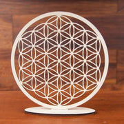 Blume des Lebens zum Stellen - Birkenholz 22cm