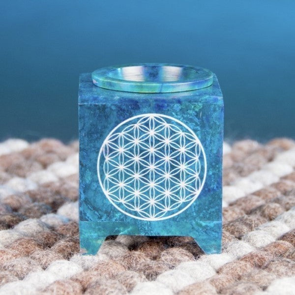 Duftlampe Blume des Lebens blau