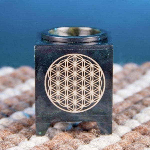 Duftlampe Blume des Lebens schwarz
