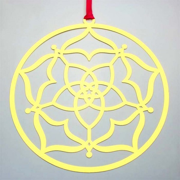 Fensterbild Venusblume 18cm | Edelstahl goldfarben