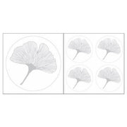 Aufkleber - Ginkgoblatt silberfarben