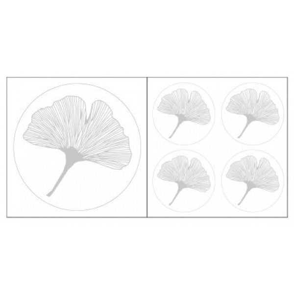 Aufkleber - Ginkgoblatt silberfarben