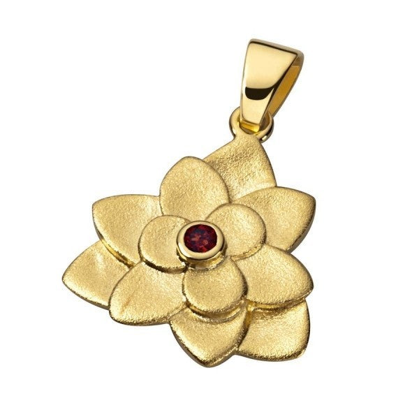 Collection inner Light - Symbolschmuck Anhänger - Herzlotus Granat