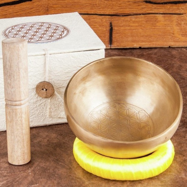 Klangschalenset Blume des Lebens 9,5 cm | in hübscher Geschenkbox