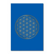 Klappkarte Blume des Lebens - blau/glanzgold