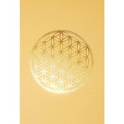 Klappkarte Blume des Lebens cremefarben-glanzgold