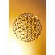 Klappkarte Blume des Lebens mattgold-glanzgold