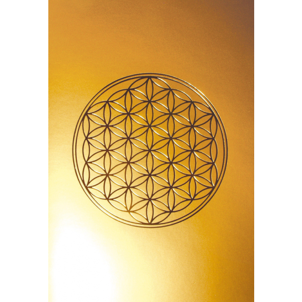 Klappkarte Blume des Lebens mattgold-glanzgold