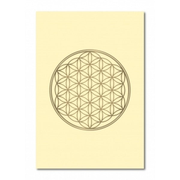 Klappkarte Blume des Lebens mattweiss/glanzgold