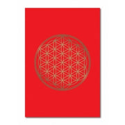 Klappkarte Blume des Lebens - rot-glanzgold