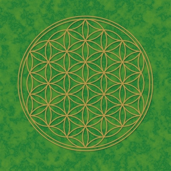 Poster Blume des Lebens grün