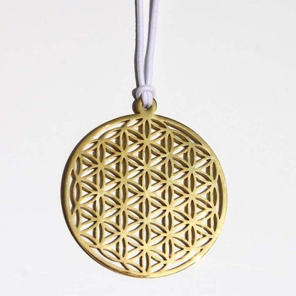 Schutzbild Blume des Lebens 5,3 cm | Edelstahl goldfarben