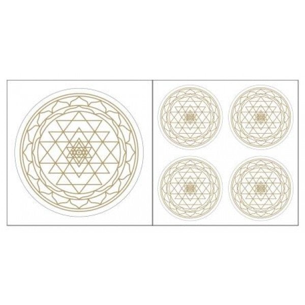 Shri Yantra Aufkleber goldfarben