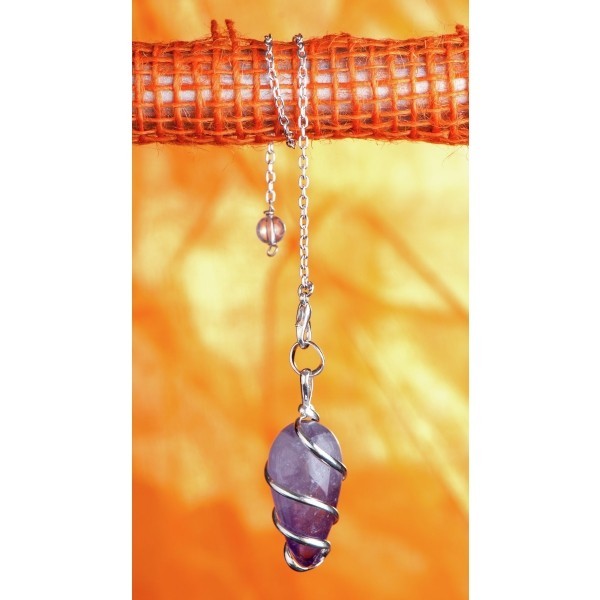 Spiral Pendel - Amethyst | mit abnehmbarer Pendelkette