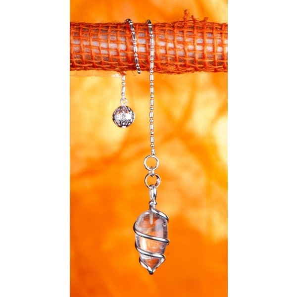 Spiral Pendel - Bergkristall | mit abnehmbarer Pendelkette