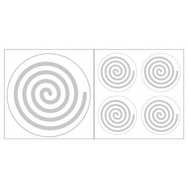 Aufkleber - Spirale links silberfarben