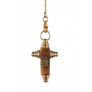 Symbolpendel Kreuz - Jaspis | mit Messing Kette