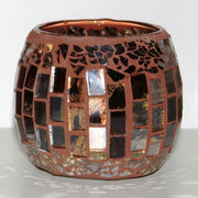Windlicht Mosaik braun rund