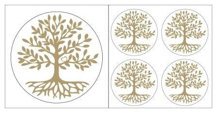Aufkleber - Baum des Lebens goldfarben