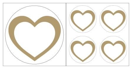 Aufkleber - Herz goldfarben