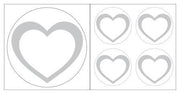 Aufkleber - Herz silberfarben