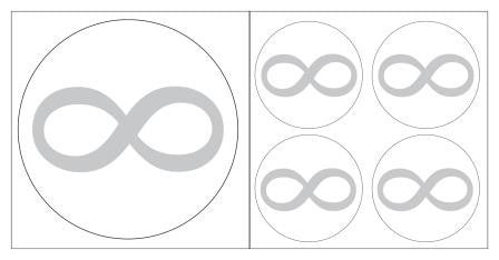 Aufkleber - Liegende Acht silberfarben