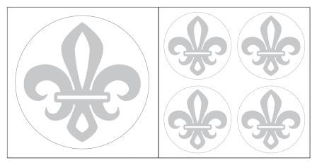 Lilie Aufkleber silberfarben