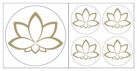 Aufkleber - Lotusblüte goldfarben