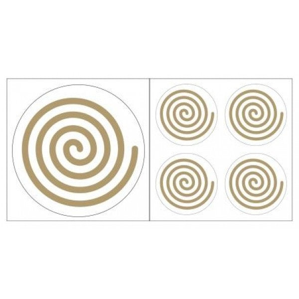 Spirale links Aufkleber goldfarben