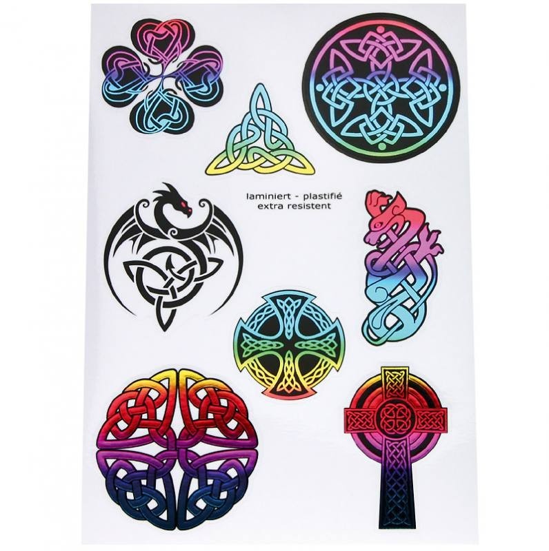 Aufkleber A5 - Keltische Symbole - regenbogen