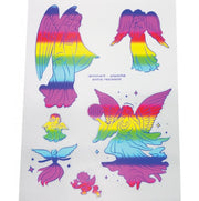 Aufkleber A5 - Engel - regenbogen
