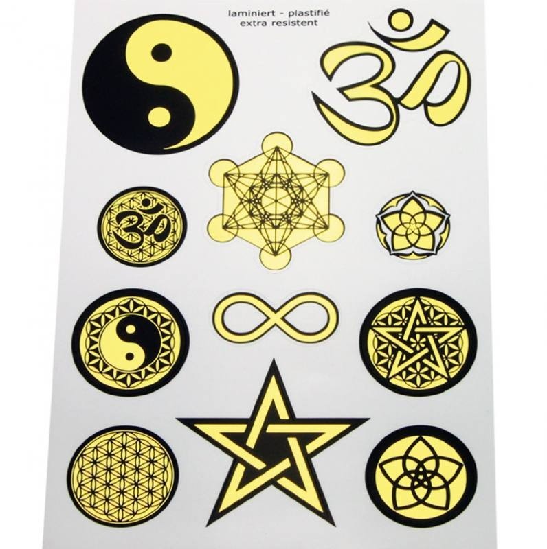 Aufkleber A5 - Klassische Symbole - gold-schwarz