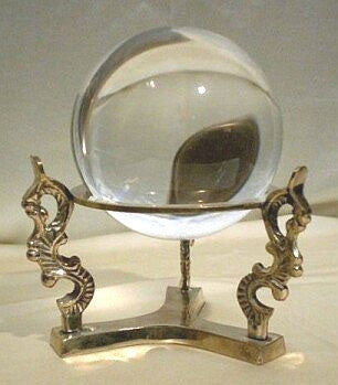 Kugelständer - Seepferd Messing  | für Kugeln von Ø 100 bis 150mm