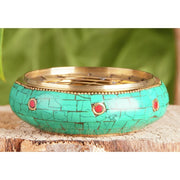 Messing mit Steinen 24 cm Netzgefäss