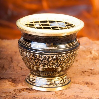 Netzgefäss - Messing schwarz-gold 9cm