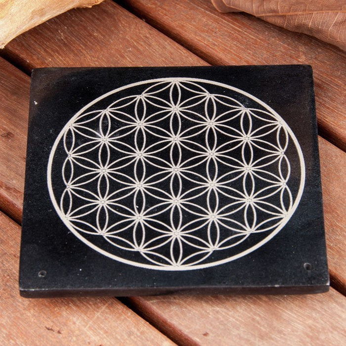 Räucherstäbchenhalter - Speckstein Blume des Lebens
