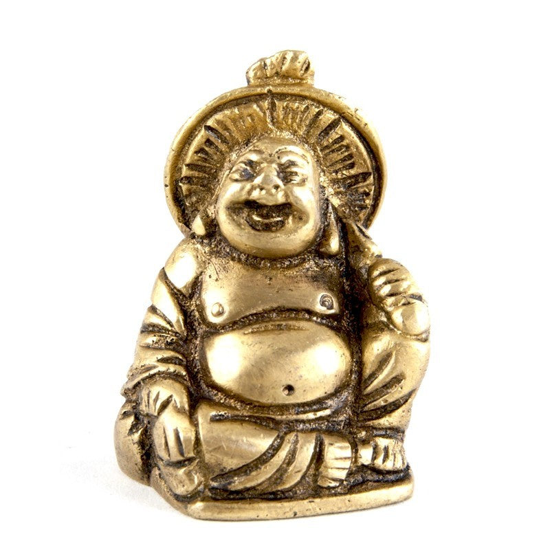 Happy Buddha 4,5cm Messing mit Hut
