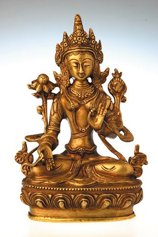 Weisse Tara 20cm Messing