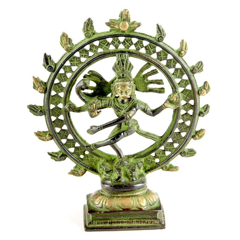 Shiva Nataraj Statuette aus Messing antik 15cm